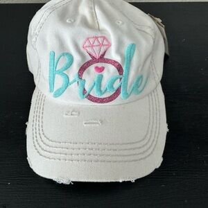 NWT Bride Hat - Cream and Pink